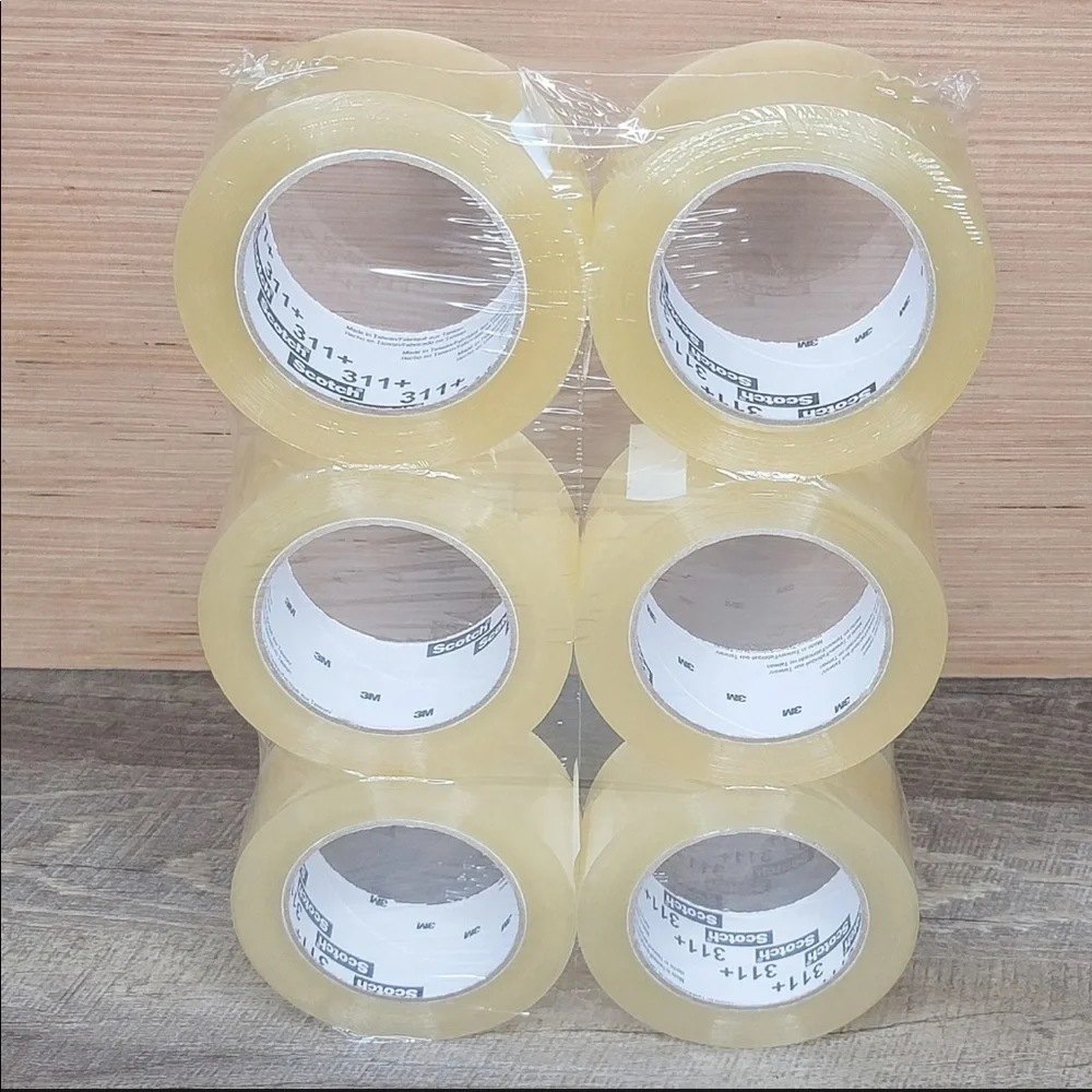 Lot of 6 NEW Scotch 3M Shipping packaging Tape Clear 1.88in x 109yds per role